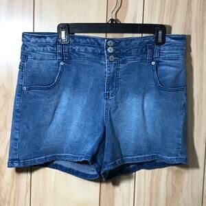Soho New York & Co. High-Rise Mid-Wash Jean Shorts 16